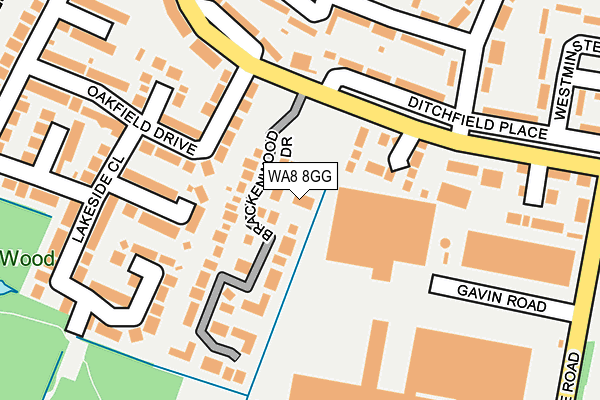 WA8 8GG map - OS OpenMap – Local (Ordnance Survey)