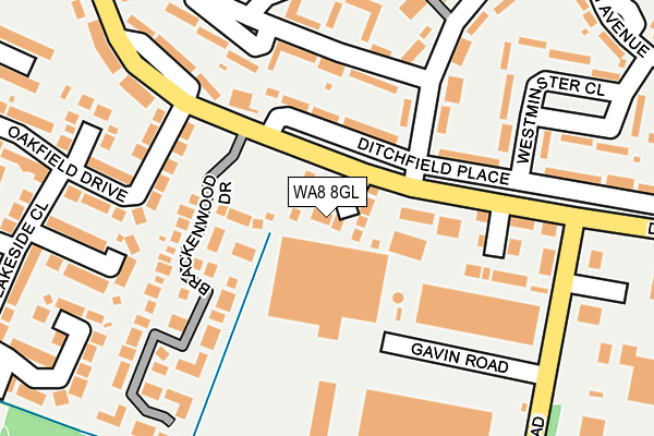WA8 8GL map - OS OpenMap – Local (Ordnance Survey)
