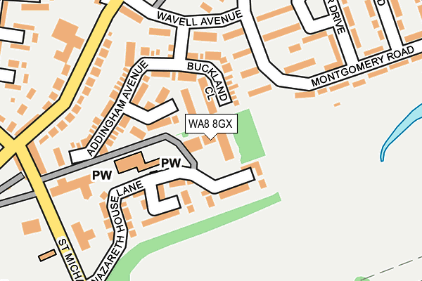 WA8 8GX map - OS OpenMap – Local (Ordnance Survey)