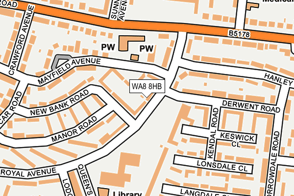 WA8 8HB map - OS OpenMap – Local (Ordnance Survey)