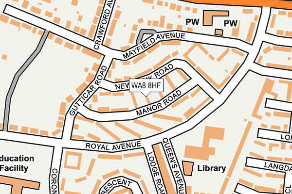 WA8 8HF map - OS OpenMap – Local (Ordnance Survey)