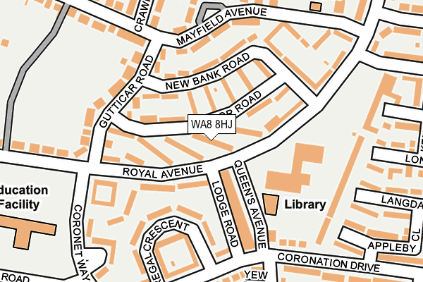 WA8 8HJ map - OS OpenMap – Local (Ordnance Survey)