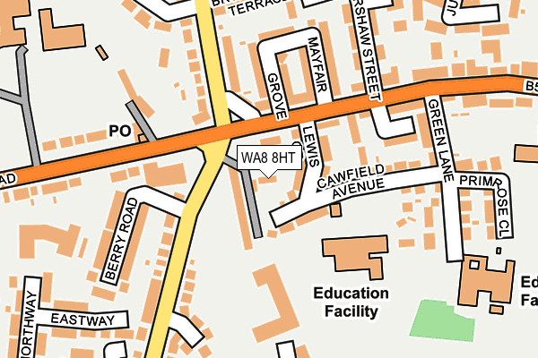 WA8 8HT map - OS OpenMap – Local (Ordnance Survey)