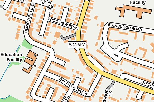 WA8 8HY map - OS OpenMap – Local (Ordnance Survey)