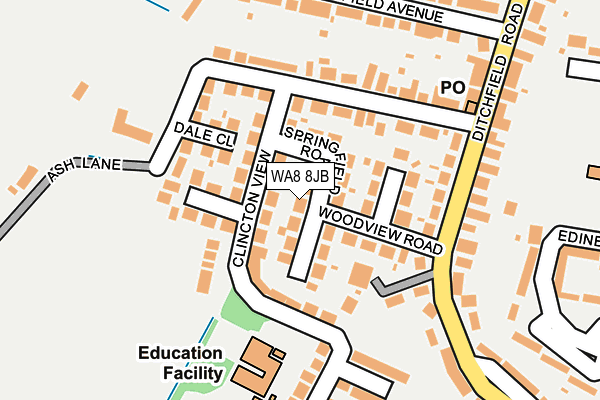 WA8 8JB map - OS OpenMap – Local (Ordnance Survey)