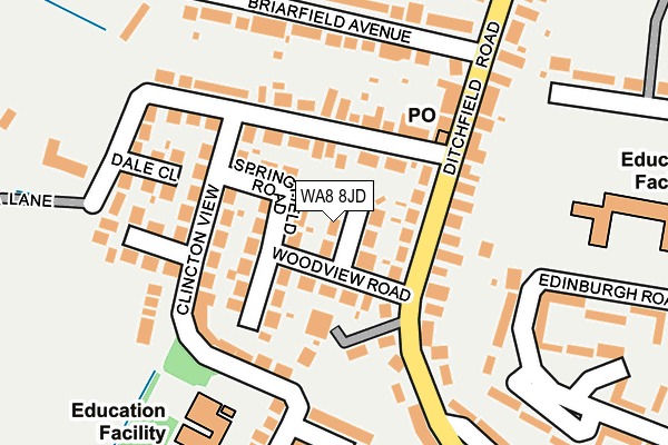 WA8 8JD map - OS OpenMap – Local (Ordnance Survey)