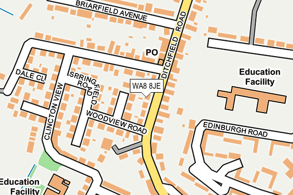 WA8 8JE map - OS OpenMap – Local (Ordnance Survey)