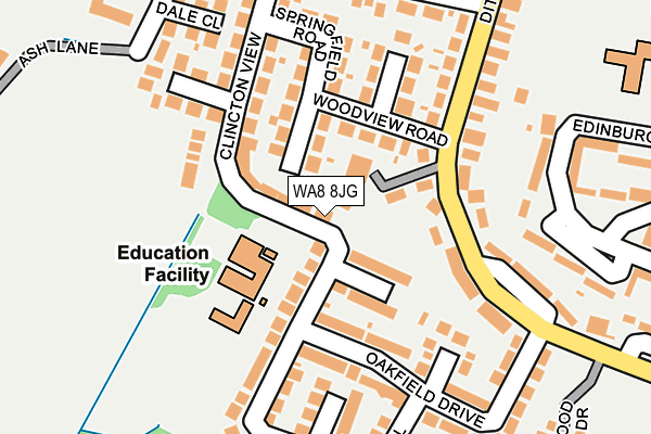 WA8 8JG map - OS OpenMap – Local (Ordnance Survey)