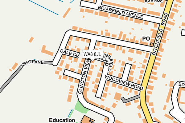 WA8 8JL map - OS OpenMap – Local (Ordnance Survey)