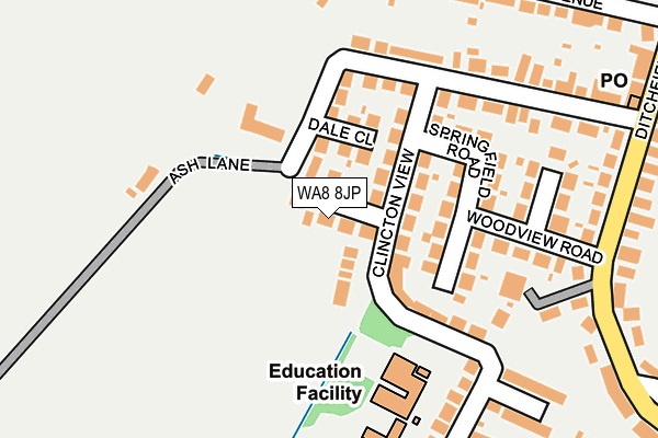 WA8 8JP map - OS OpenMap – Local (Ordnance Survey)