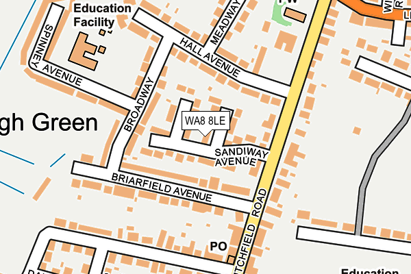 WA8 8LE map - OS OpenMap – Local (Ordnance Survey)