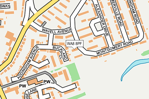 WA8 8PF map - OS OpenMap – Local (Ordnance Survey)