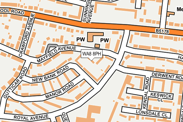 WA8 8PH map - OS OpenMap – Local (Ordnance Survey)