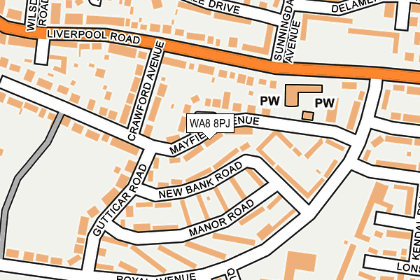 WA8 8PJ map - OS OpenMap – Local (Ordnance Survey)