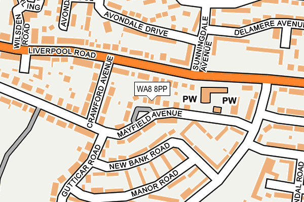 WA8 8PP map - OS OpenMap – Local (Ordnance Survey)