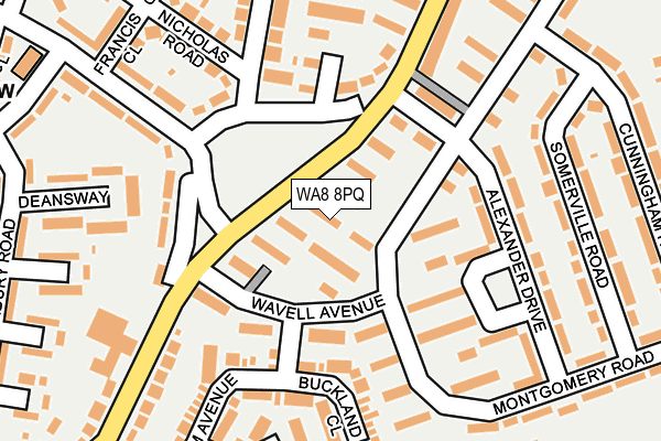 WA8 8PQ map - OS OpenMap – Local (Ordnance Survey)