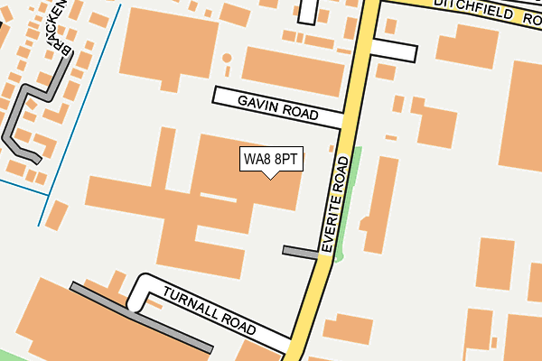WA8 8PT map - OS OpenMap – Local (Ordnance Survey)