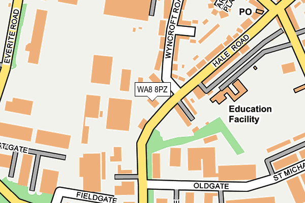 WA8 8PZ map - OS OpenMap – Local (Ordnance Survey)