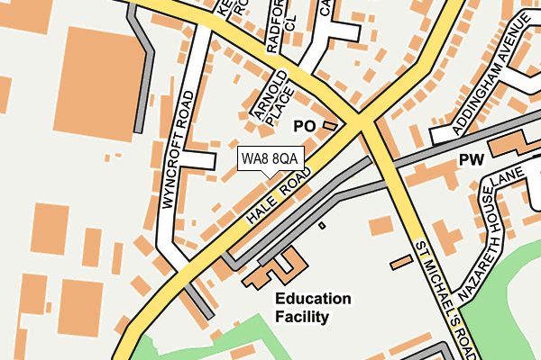 WA8 8QA map - OS OpenMap – Local (Ordnance Survey)