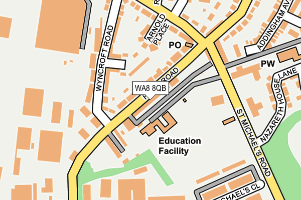 WA8 8QB map - OS OpenMap – Local (Ordnance Survey)