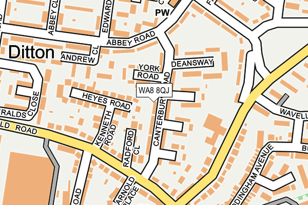 WA8 8QJ map - OS OpenMap – Local (Ordnance Survey)