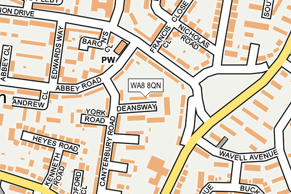 WA8 8QN map - OS OpenMap – Local (Ordnance Survey)