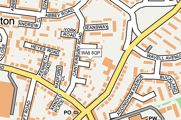 WA8 8QP map - OS OpenMap – Local (Ordnance Survey)