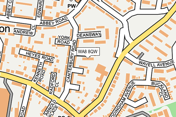 WA8 8QW map - OS OpenMap – Local (Ordnance Survey)