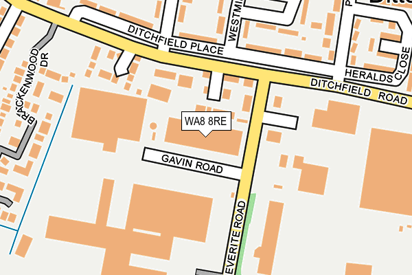 WA8 8RE map - OS OpenMap – Local (Ordnance Survey)