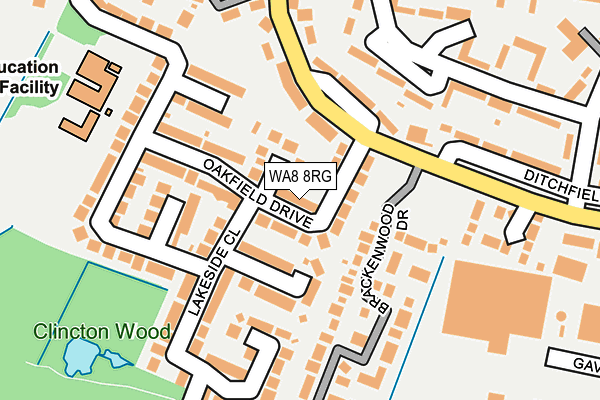 WA8 8RG map - OS OpenMap – Local (Ordnance Survey)