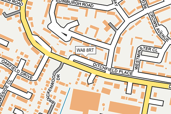 WA8 8RT map - OS OpenMap – Local (Ordnance Survey)
