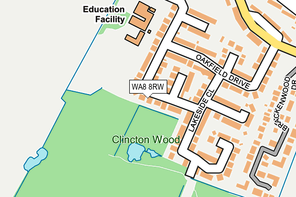 WA8 8RW map - OS OpenMap – Local (Ordnance Survey)