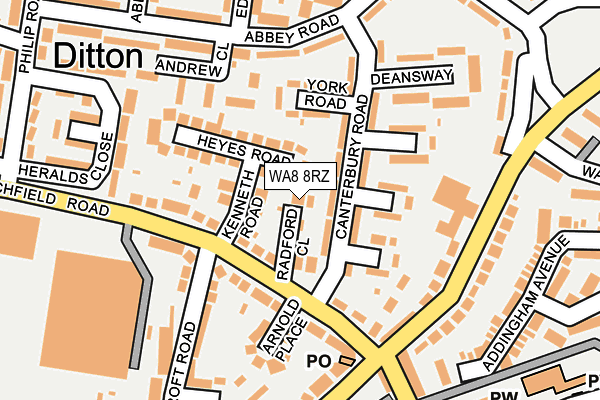 WA8 8RZ map - OS OpenMap – Local (Ordnance Survey)