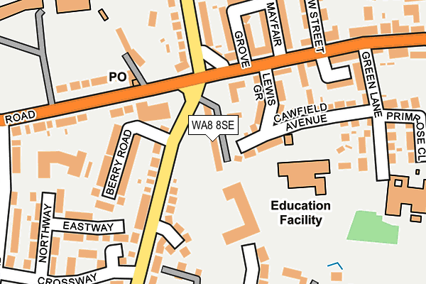 WA8 8SE map - OS OpenMap – Local (Ordnance Survey)