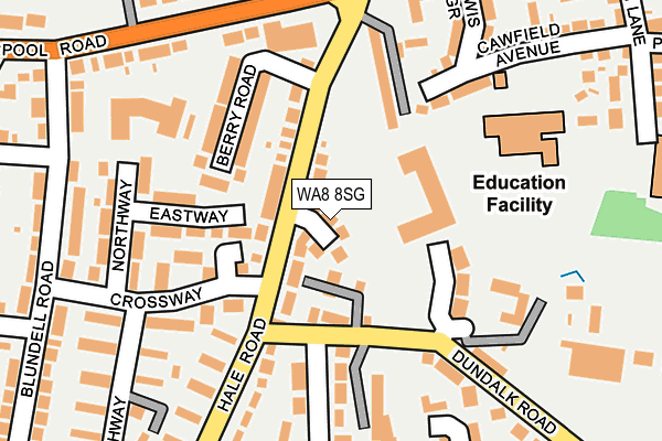 WA8 8SG map - OS OpenMap – Local (Ordnance Survey)