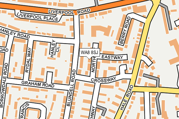 WA8 8SJ map - OS OpenMap – Local (Ordnance Survey)