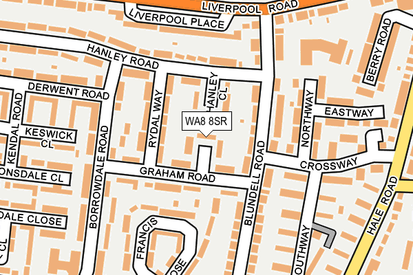 WA8 8SR map - OS OpenMap – Local (Ordnance Survey)