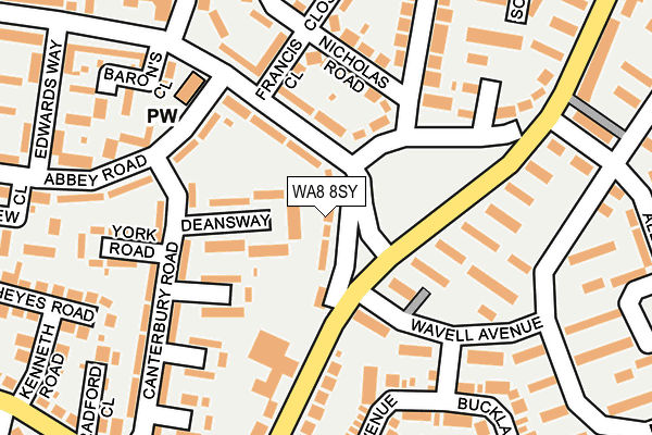 WA8 8SY map - OS OpenMap – Local (Ordnance Survey)