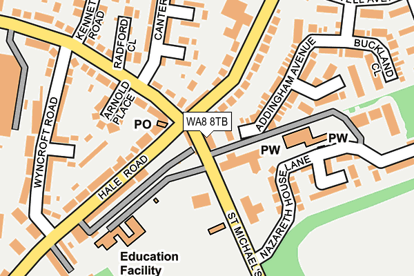 WA8 8TB map - OS OpenMap – Local (Ordnance Survey)