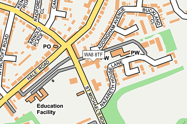 WA8 8TF map - OS OpenMap – Local (Ordnance Survey)