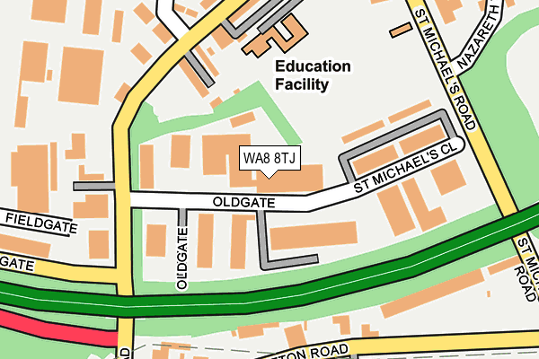WA8 8TJ map - OS OpenMap – Local (Ordnance Survey)