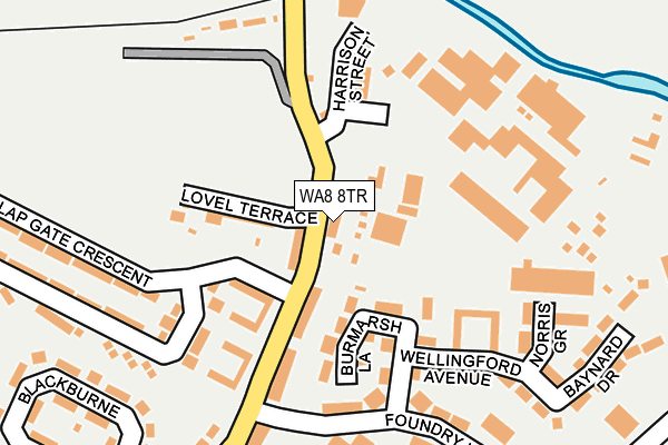 WA8 8TR map - OS OpenMap – Local (Ordnance Survey)