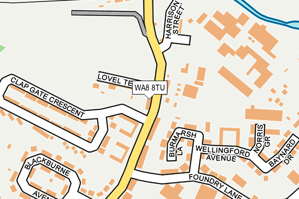 WA8 8TU map - OS OpenMap – Local (Ordnance Survey)
