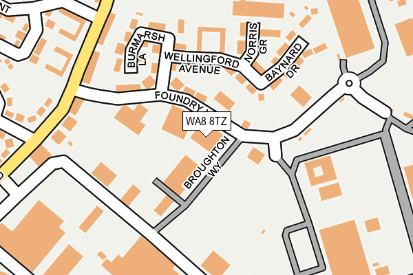 WA8 8TZ map - OS OpenMap – Local (Ordnance Survey)