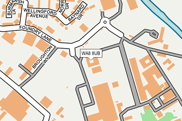 WA8 8UB map - OS OpenMap – Local (Ordnance Survey)