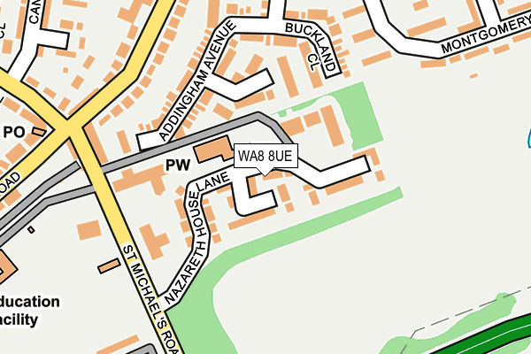WA8 8UE map - OS OpenMap – Local (Ordnance Survey)