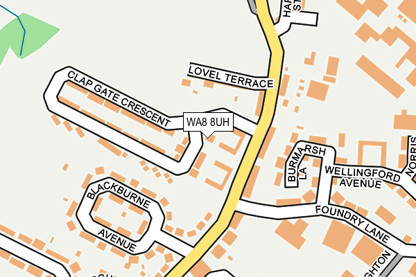 WA8 8UH map - OS OpenMap – Local (Ordnance Survey)
