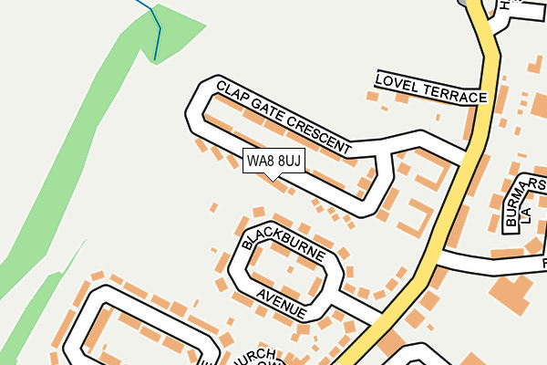 WA8 8UJ map - OS OpenMap – Local (Ordnance Survey)