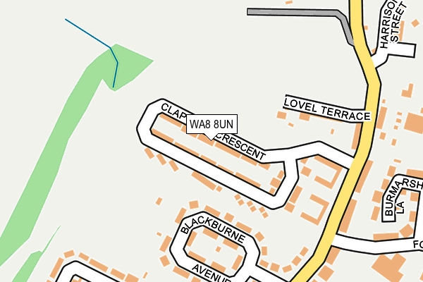 WA8 8UN map - OS OpenMap – Local (Ordnance Survey)