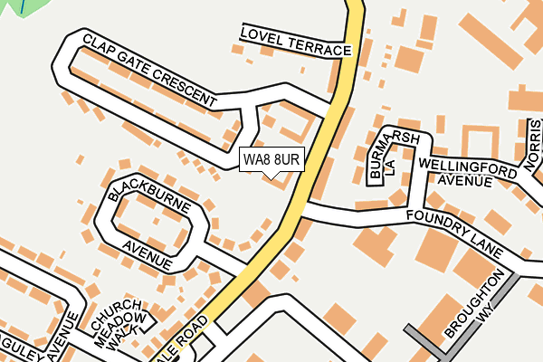WA8 8UR map - OS OpenMap – Local (Ordnance Survey)